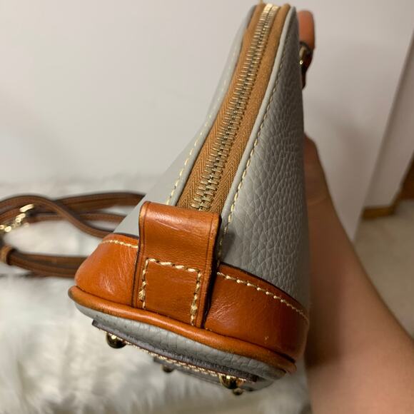 Dooney & Bourke Gray Leather Crossbody Handbags - Picture 7 of 13